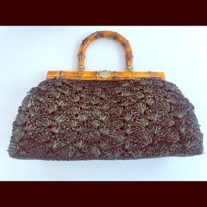 Vintage Italian black woven purse